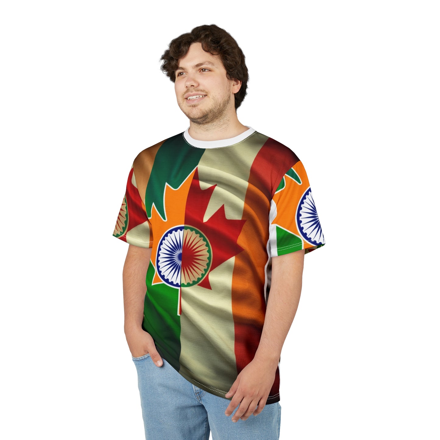 Cultural Unity Unisex Cut & Sew Tee – Celebrate Diversity with Canada-India Flag Design