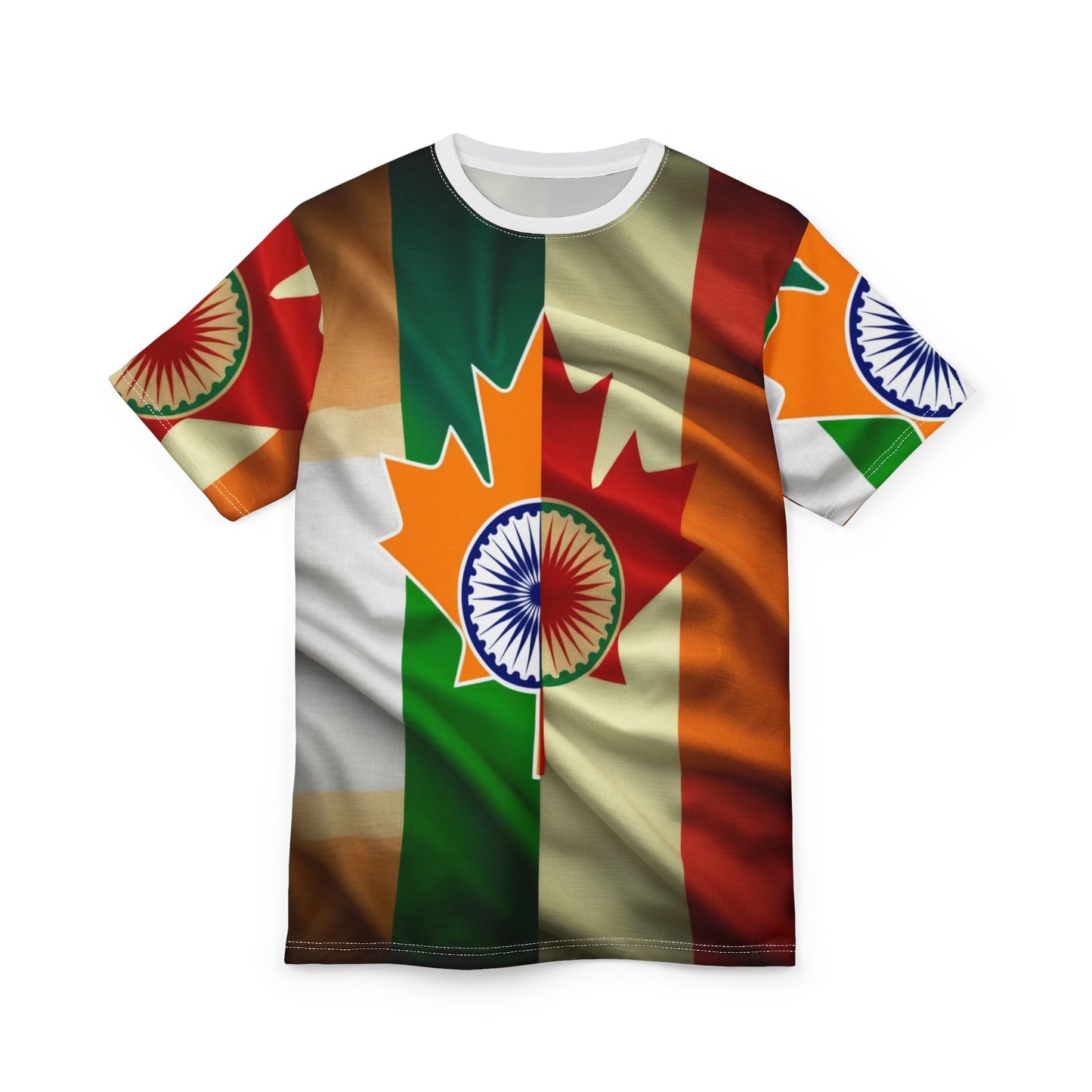 Cultural Unity Unisex Cut & Sew Tee – Celebrate Diversity with Canada-India Flag Design