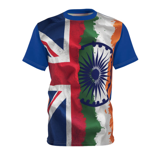 Heritage Pride Unisex Cut & Sew Tee - India & UK Flag Design