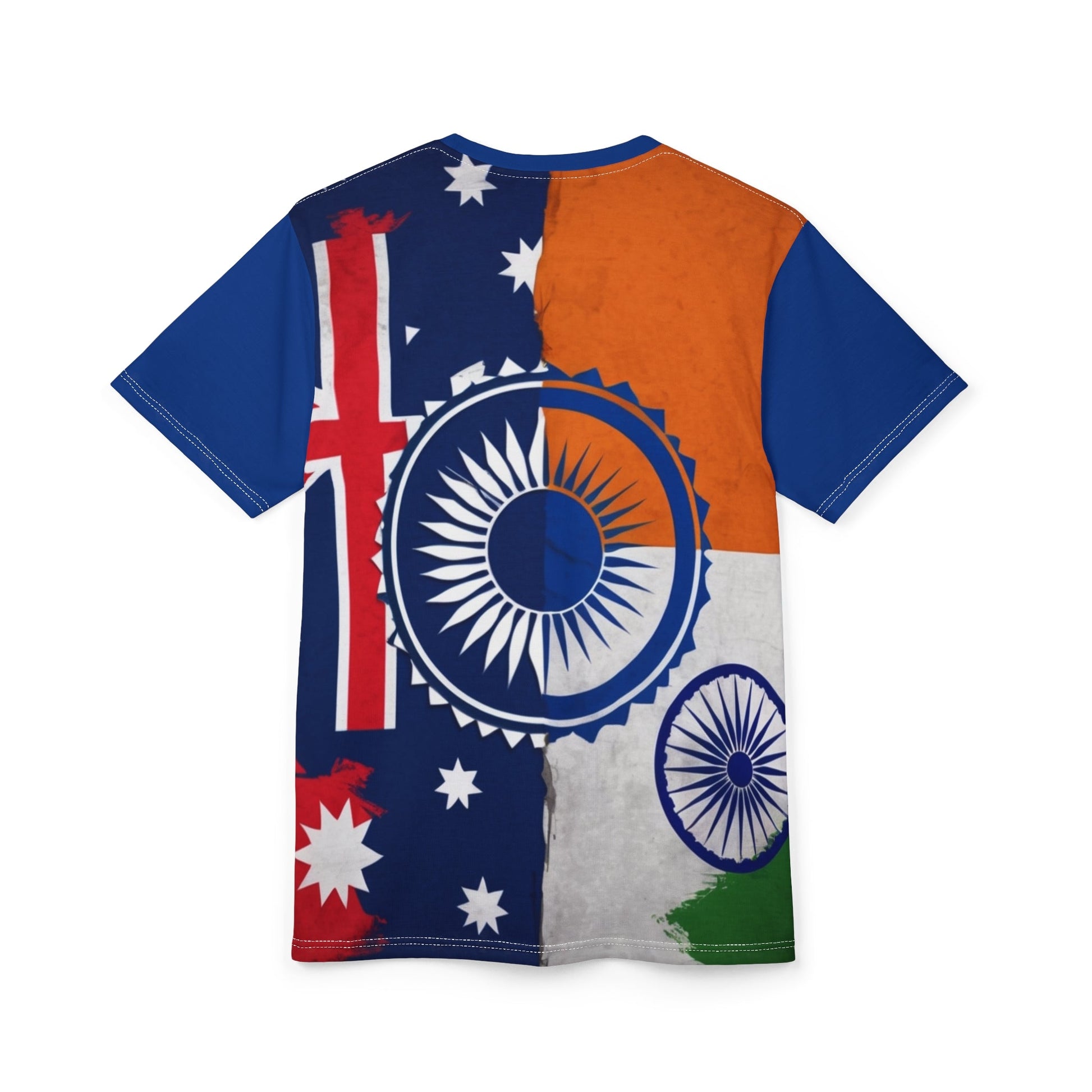 Patriotic Unisex Cut & Sew Tee - Australian and Indian Flag Design - UrOwnIdentity