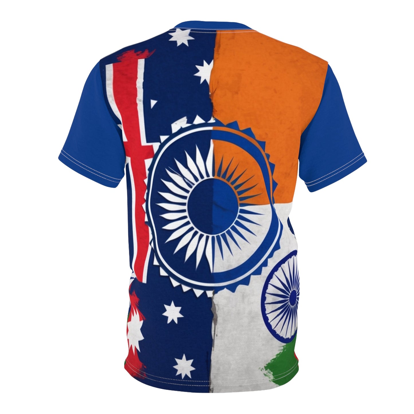 Patriotic Unisex Cut & Sew Tee - Australian and Indian Flag Design - UrOwnIdentity